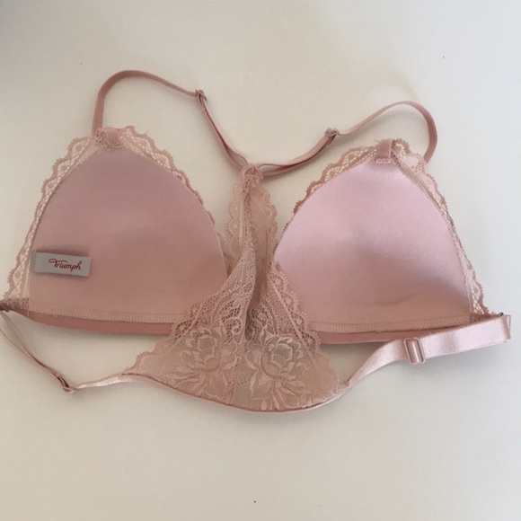 Triumph Darling Pink Lace Triangle Bra, Size S - Picture 3 of 4